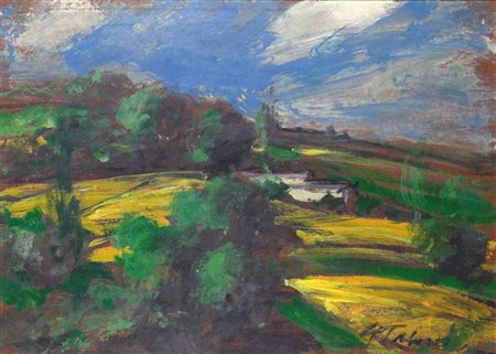 TALLONE GUIDO Bergamo 1894 - 1967 Alpignano (TO) "Paesaggio" 50x70 olio su...