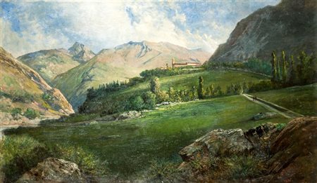 BISCARRA CARLO FELICE Torino 1823 - 1894 "La vecchia strada del Cenisio" 1885...