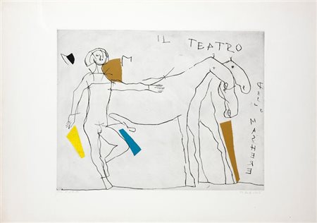 MARINI MARINO Pistoia 1901 - 1980 "Il teatro delle maschere" 49x64,...