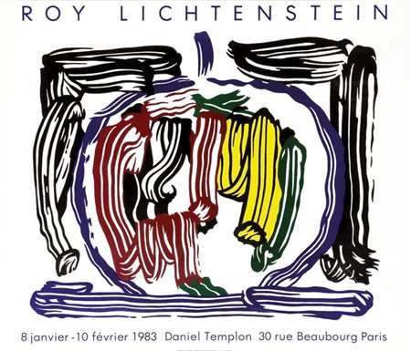 LICHTENSTEIN ROY New York 1923 – 1997 serigrafia "Mela" 64x75, Manifesto...