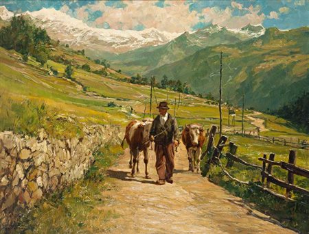 GHEDUZZI GIUSEPPE Crespellano (BO) 1889 - 1957 Torino "Andando al pascolo"...