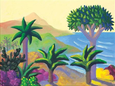 SALVO Leonforte (EN) 1947 "Tenerife" 40x50 olio su tavoletta Opera firmata ed...