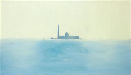 GUIDI VIRGILIO Roma 1891 - 1984 Venezia "Isola di San Giorgio" 60x100 olio su...