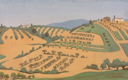 RAM (Ruggero Alfredo Michahelles) "Colline toscane" 1970 38x61 olio su tela...