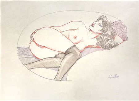 Leone Frollo (1931-2018), Femme au Divan 