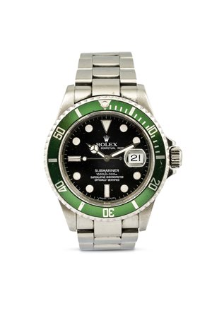 ROLEX - Submariner 16610LV "Ghiera Verde", 50° anniversario acciaio, 2005. Con scatola senza garanzia