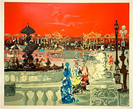 Serigrafia "Place de la Concorde" (1/130), 1993, Jean Calogero. 1993, 70x100...