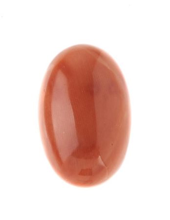 CORALLO ROSSO di forma ovale, taglio cabochon, mm 28x18x8, g 5,54