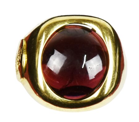 ANELLO IN ORO GIALLO in oro giallo 18kt, con granato almandino,...