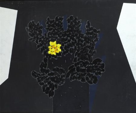 Concetto Pozzati (Vò Vecchio, 1935) A che punto siamo con fiori, 1989 Olio su...