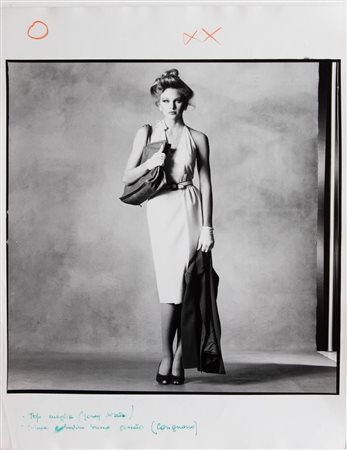 Irving Penn (Plainfield, 1917 - New York, 2009) per Basile su Vogue Italia, 1980 con modella -