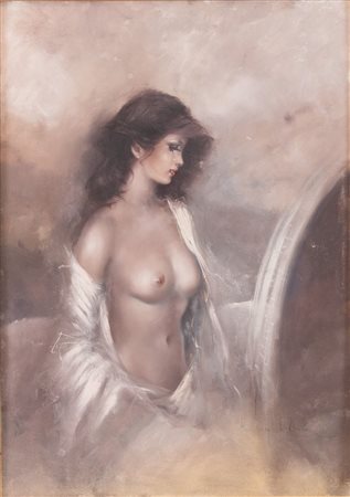 Pittore anonimo del XX secolo "Nudo femminile". Olio su tela. Cm 70x50. Opera...