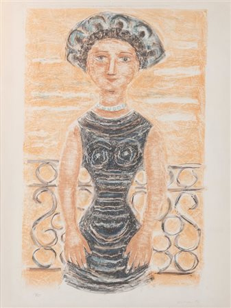 MASSIMO CAMPIGLI (Berlino 1895 - Saint Tropez 1971) "Donna al balcone"....