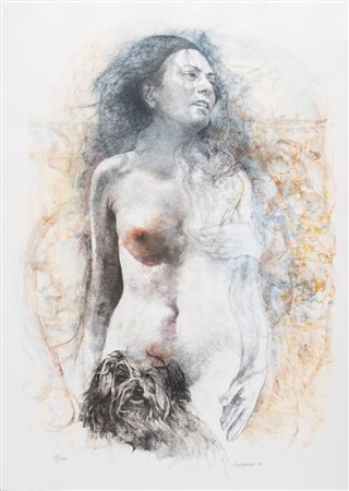 RENZO VESPIGNANI (Roma 1924 – 2001) "Nudo di donna", 1988. Litografia a...