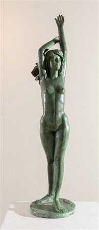 Scultore anonimo del XX secolo "Nudo femminile", 1985. Scultura in bronzo...