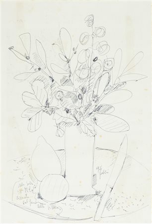 Alfredo Fabbri Vaso di fiori Biro su carta, cm. 47,5x33,5 La carta presenta...