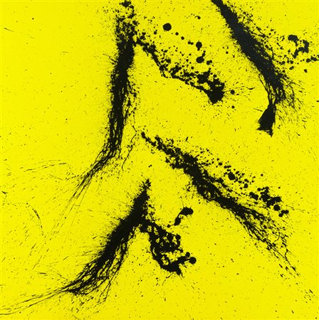 Tun Chanda Yellow and black, 2010 Tempera su tela, cm. 100x100 Sul verso:...