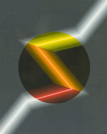 Garcia Rossi Couleur Lumière, 2002 Acrilico su tela, cm. 61x50 Sul verso:...