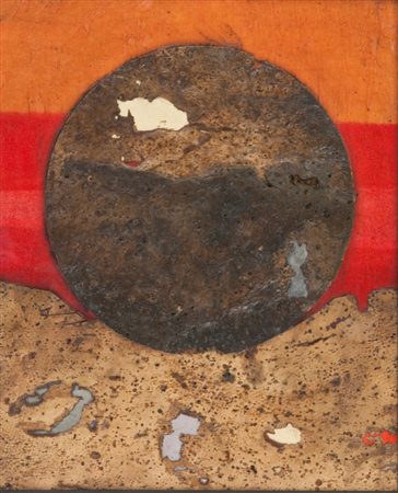 Roberto Crippa Rocks sun, 1969 Sughero e collage su tavola, cm. 46x38 Sul...