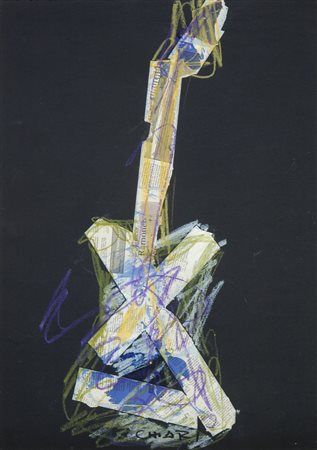 Giuseppe Chiari Chitarra, 2006 Tecnica mista su carta, cm. 70x50 Firmato in...