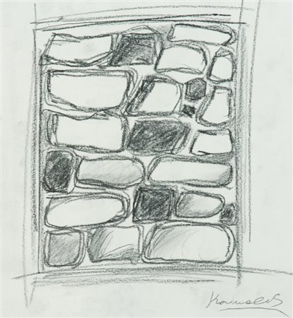 Jannis Kounellis Progetto per porta murata, 1993/94 c.a. Carboncino su carta,...