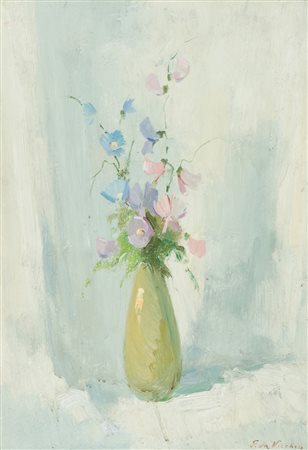 Giulio Da Vicchio Vaso di fiori Olio su tavola, cm. 50x35 Firmato in basso a...