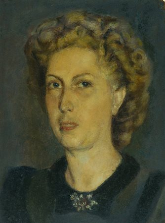 Romeo Costetti Ritratto di signora, 1925-27 Olio su faesite, cm. 39,5x30...