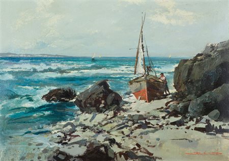 Ezelino Briante Capri, 1949 Olio su tela, cm. 49,5x70 Firmato in basso a...