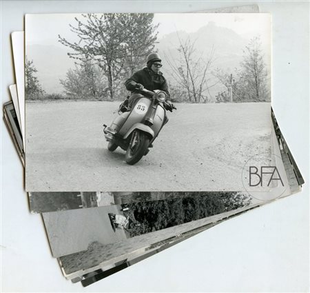  Lambretta Club Milano, portraits of driver during a time-trial competition and ceremony.