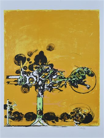 Graham Sutherland SENZA TITOLO litografia su carta, cm 76x56; es. 64/75 firma...