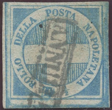 1860, N.16 1/2 tornese Azzurro "Crocetta" usato. (A+) (cert.A.D.)