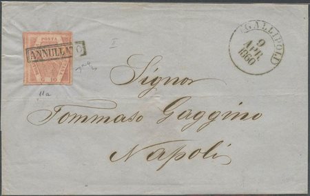 09.04.1860, Lettera Da Gallipoli per Napoli affrancata con un 10gr. N.11a...