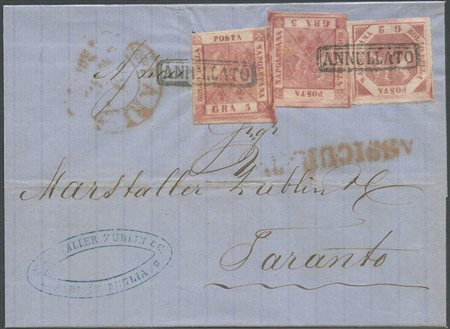 09.05.1860, Lettera Assicurata da Bari per Taranto affrancata con un 2gr....