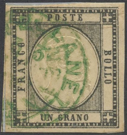 1861, 1gr N.19 Nero annullato con il cerchio semplice di Castellaneta in...