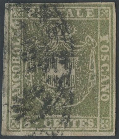1860, 5c. N.18a Verde Oliva. (A) (Cat.450)