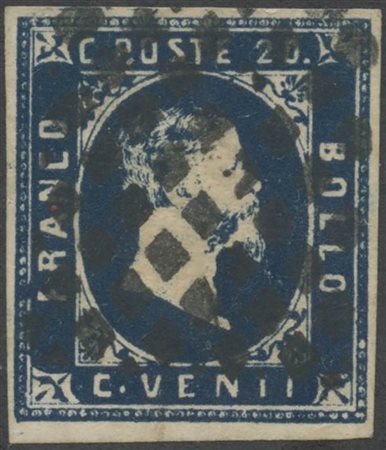 1851, N.2b Azzurro scuro, usato. (Lux) (E.Diena) (Cat.550)