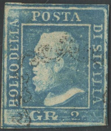 1859, 2gr. N.6 Azzurro (pos.40). (Cat.220)