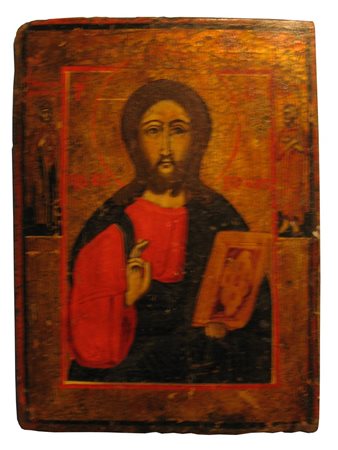 ANONIMO Icona del Cristo Pantocrator. Tempera all'uovo su tavola. Cm 20,00 x...