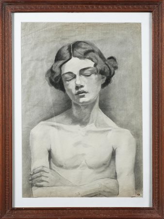 LESSI TITO (1858 - 1917) Ritratto femminile. Matita su carta. Cm 42,00 x...