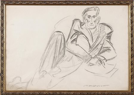 DUDOVICH MARCELLO (1878 - 1972) Ritratto di uomo. Matita su carta. Cm 43,50 x...
