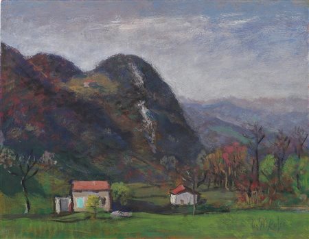 GAROSIO OTTORINO (1904 - 1980) Paesaggio. Olio su faesite. Cm 45,00 x 35,00....