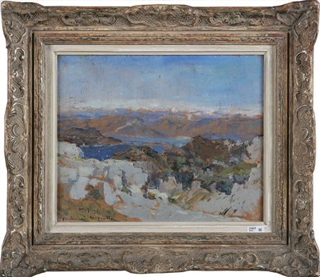 MANTOVANI LUIGI (1880 - 1957) Paesaggio montano. 1931. Olio su tavola. Cm...