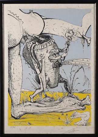 DALI' SALVADOR (1904 - 1989) Senza titolo. 1973. Litografia. Cm 54,00 x...