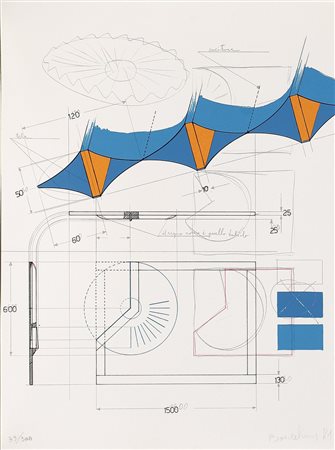 BONALUMI AGOSTINO (n. 1935) Senza titolo. 1971. Litografia. Cm 31,50 x 42,50....