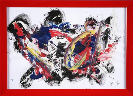 FORMICHETTI SILVIO (n. 1969) Senza titolo. Olio su carta. Cm 50,00 x 35,00. ....