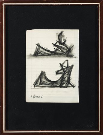 PINZANI GUIDO (n. 1940) Senza titolo. Carboncino su carta. Cm 14,50 x 21,50....