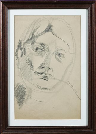 LOFFREDO SILVIO (n. 1921) Ritratto femminile. 1962. Tecnica mista su carta....