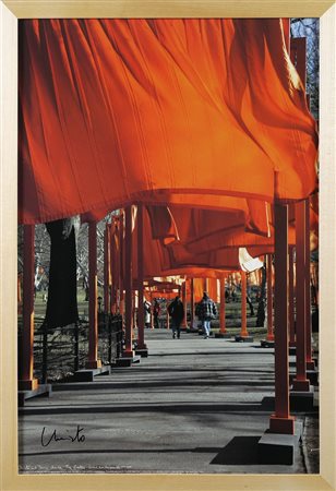 CHRISTO (n. 1935) The Gates. Poster. Cm 51,00 x 76,00. Firma in basso a...