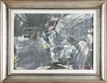 MANFREDI DOMENICO Con leggerezza. 1964. Tempera su carta. Cm 69,00 x 49,00. ....