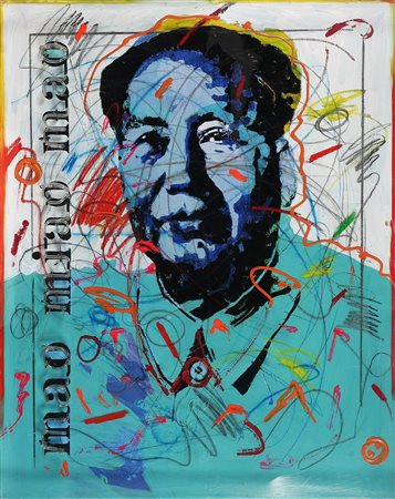 MANERA ENRICO (n. 1947) Mao miao Mao. 2009. Smalti e neon su tela...